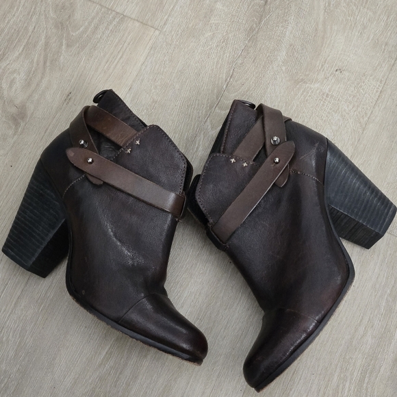 Rag & Bone Harrow Dark Brown Leather Ankle Boots Size 40 EU 9 US - Picture 4 of 12